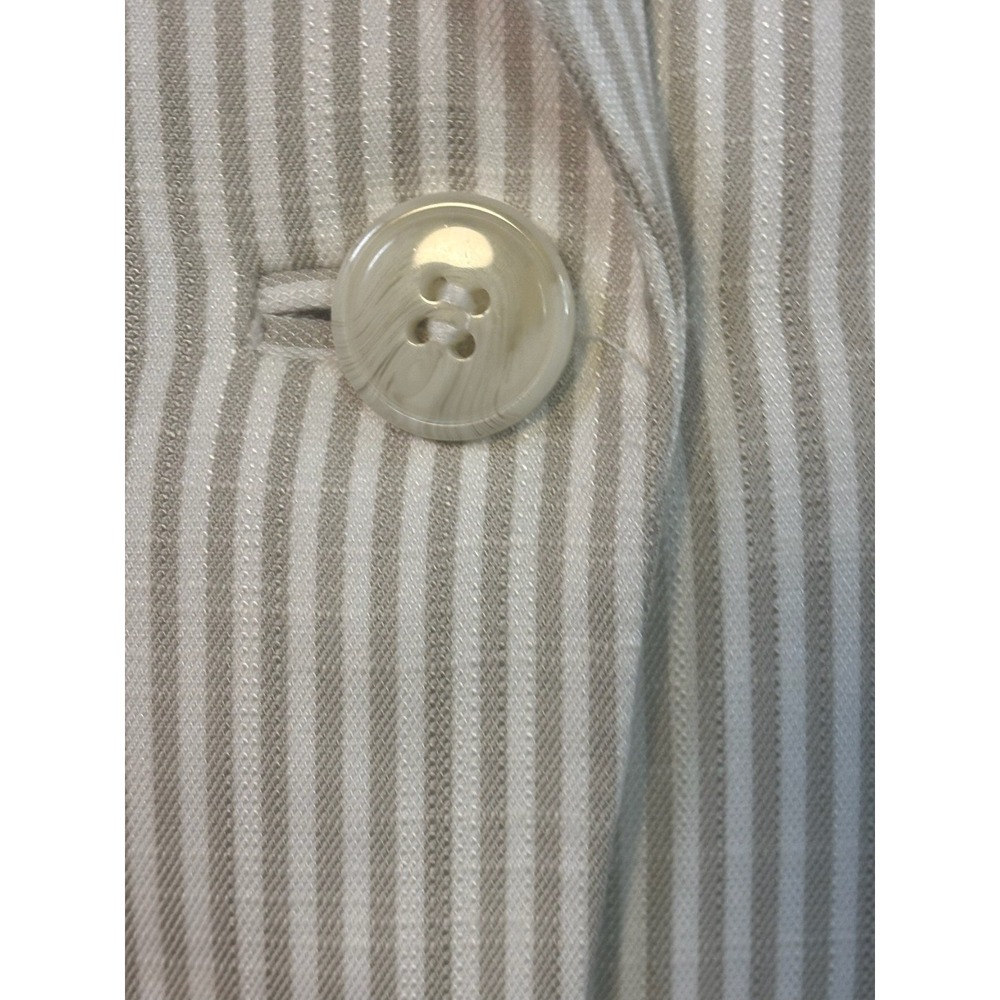 Preston & York Womens Tan Cream Striped Single Button Blazer Jacket Size 12 - Picture 6 of 10